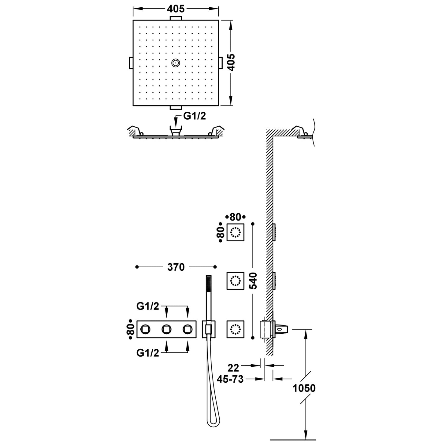 B-System 4w indbygget brusesystem - flere farver