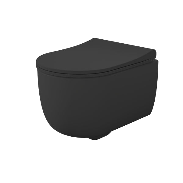 Alta sort væghængt WC med sort softclosesæde