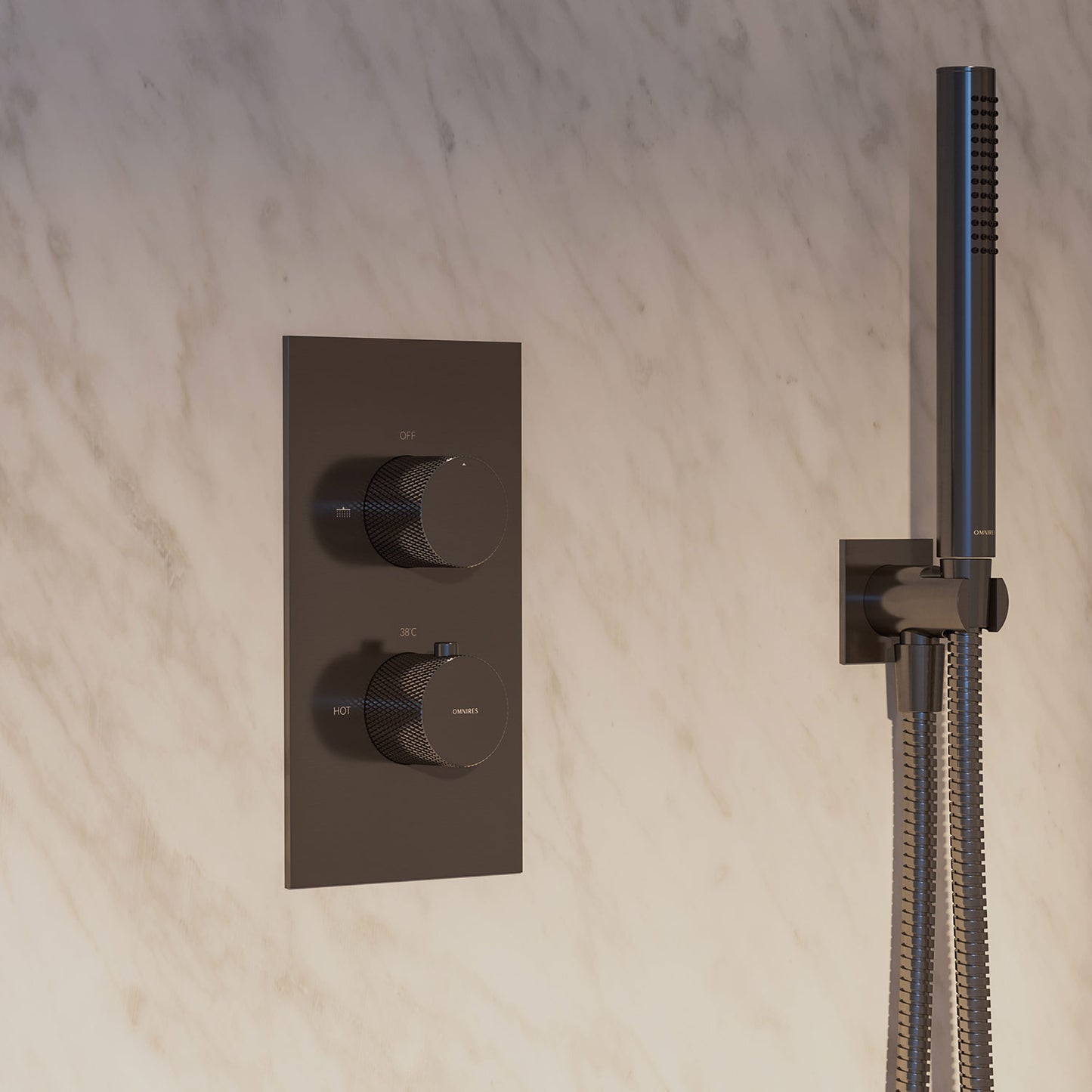 Contour termostat brusesystem til indbygning - flere farver