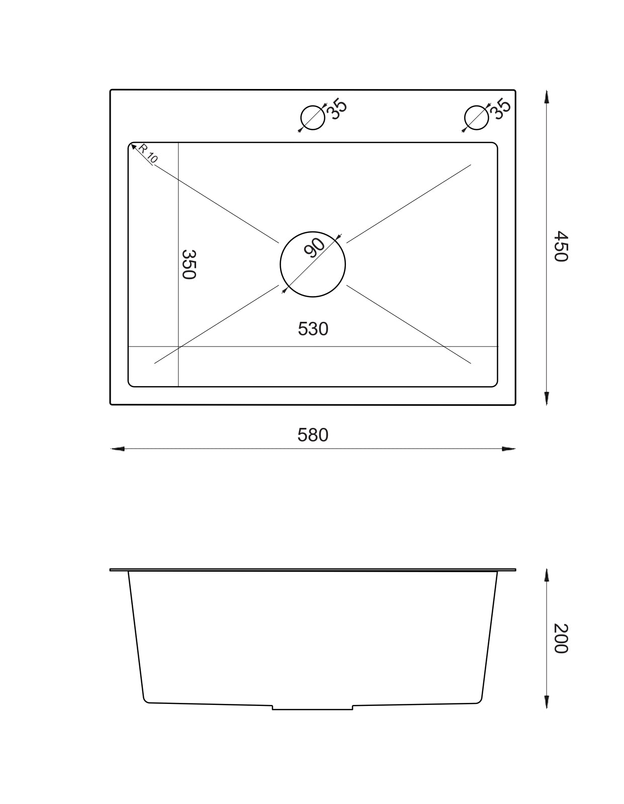 Homevello Branon 58 – Moderne Stålvask med XL-kumme