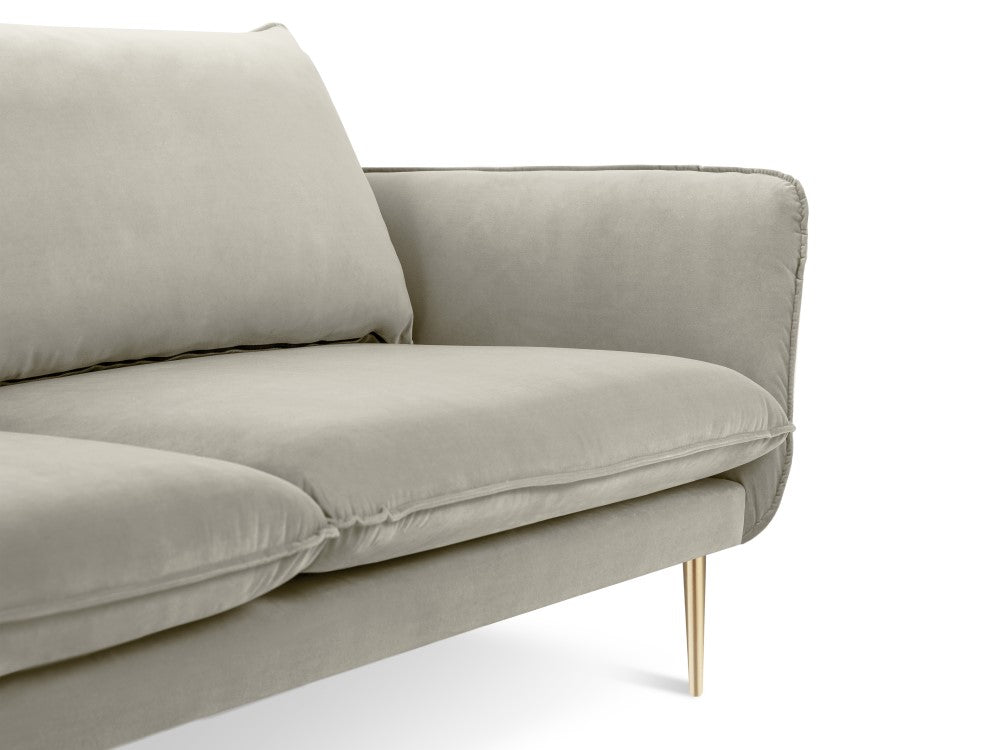 Vienna velour 2-pers. sofa med gyldne ben