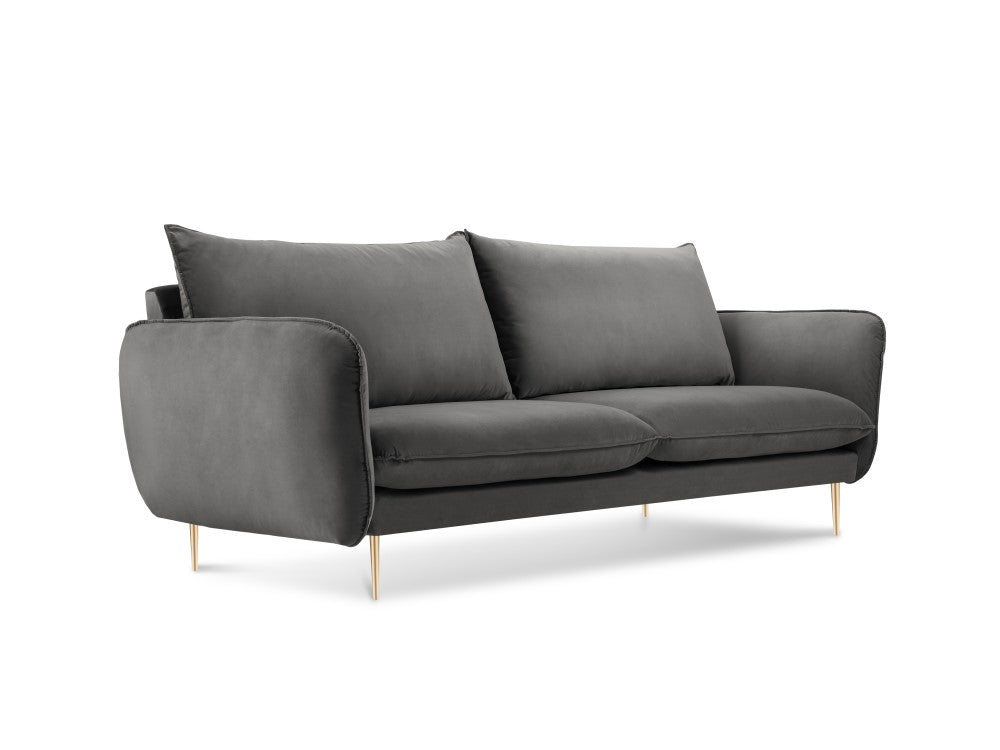 Vienna velour 2-pers. sofa med gyldne ben