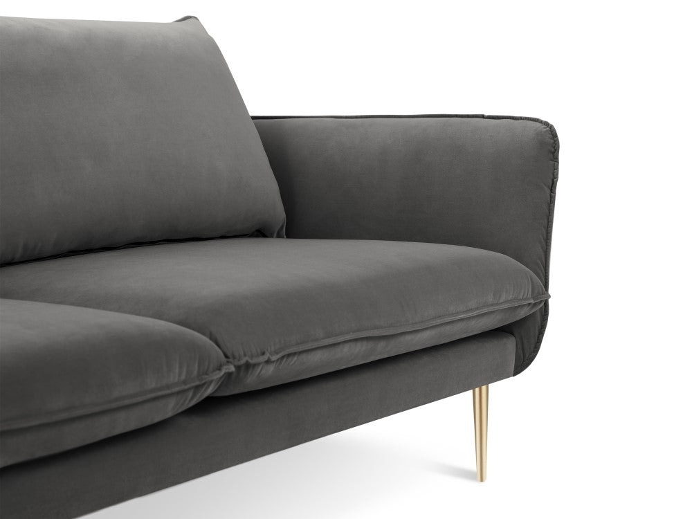 Vienna velour 2-pers. sofa med gyldne ben