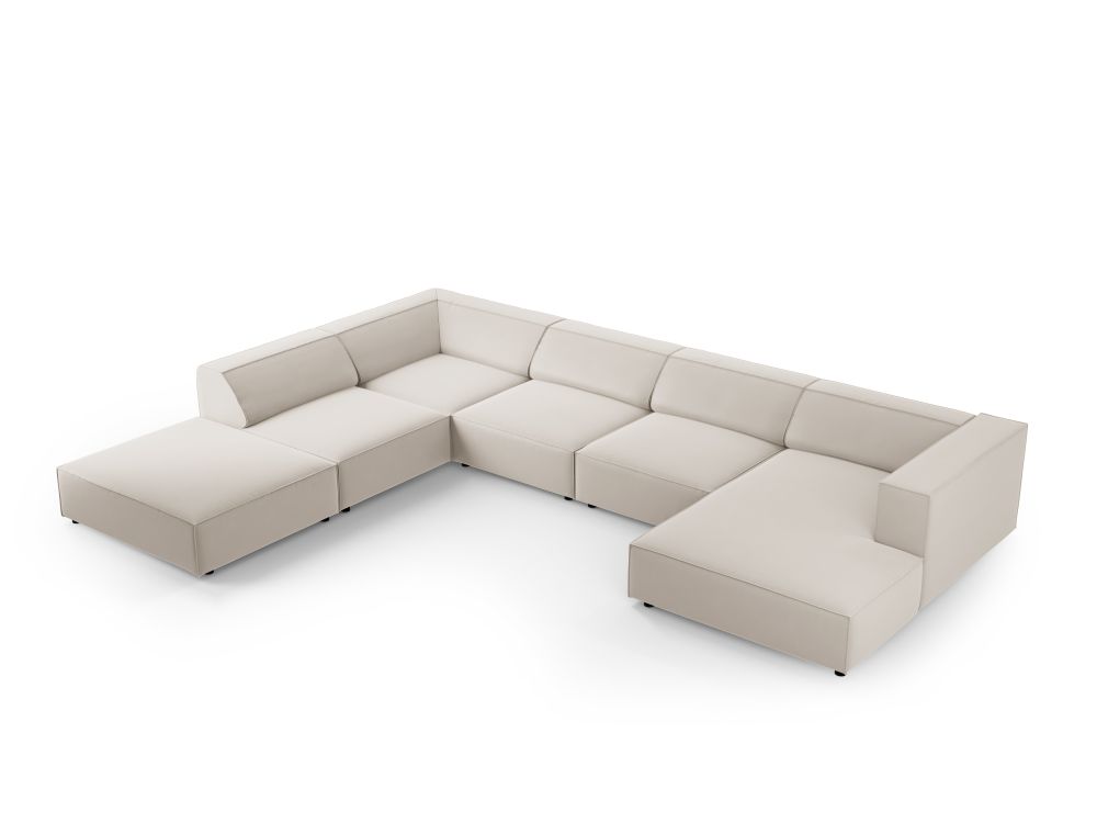 Arendal 7-pers velour sofa med venstre hjørne