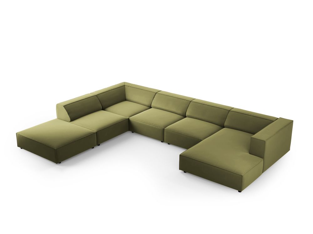 Arendal 7-pers velour sofa med venstre hjørne