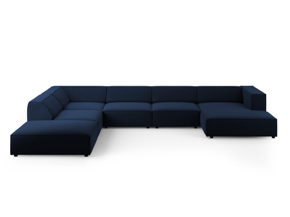 Arendal 7-pers velour sofa med venstre hjørne