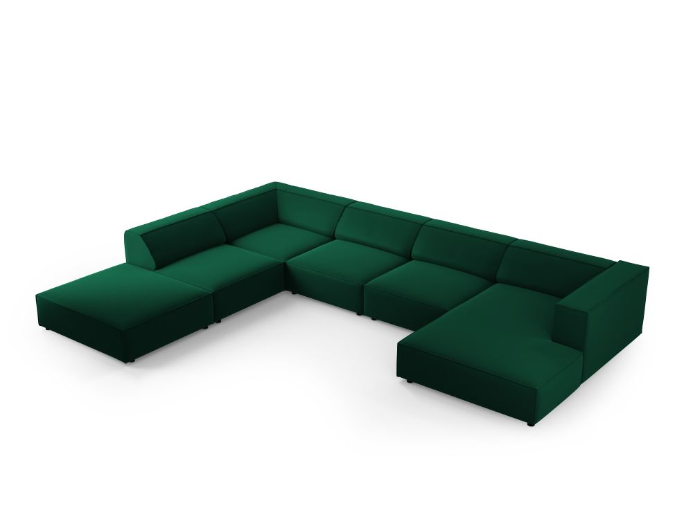 Arendal 7-pers velour sofa med venstre hjørne