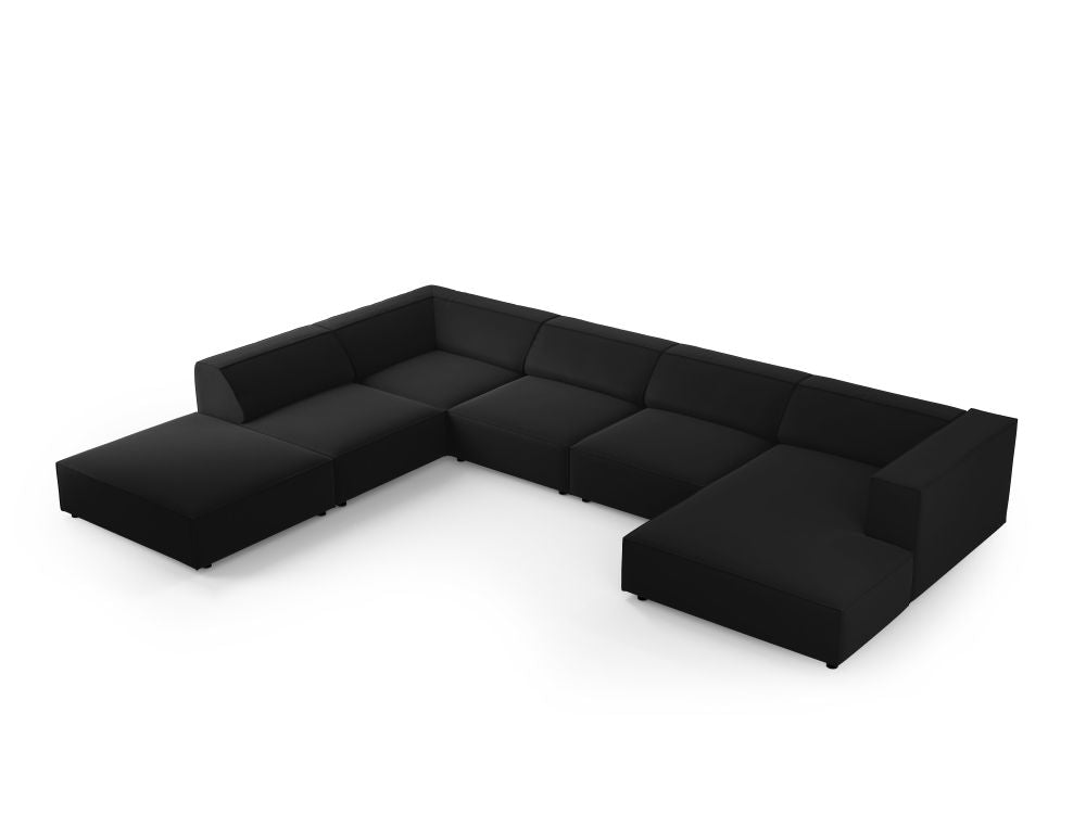 Arendal 7-pers velour sofa med venstre hjørne