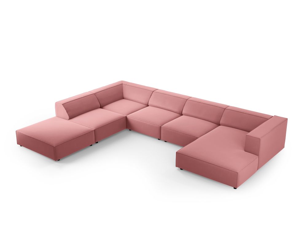 Arendal 7-pers velour sofa med venstre hjørne