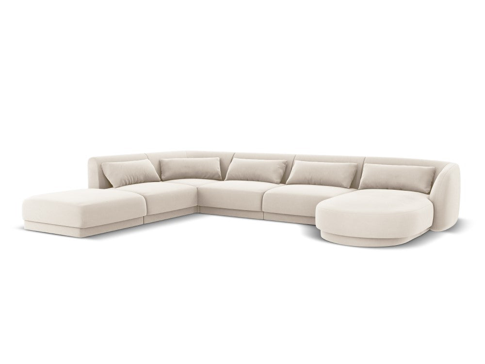 Velour venstre hjørnesofa Tulum 6seats