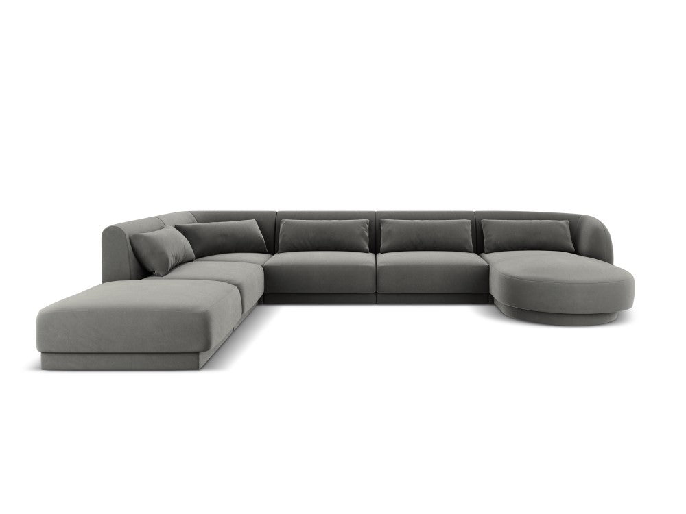 Velour venstre hjørnesofa Tulum 6seats