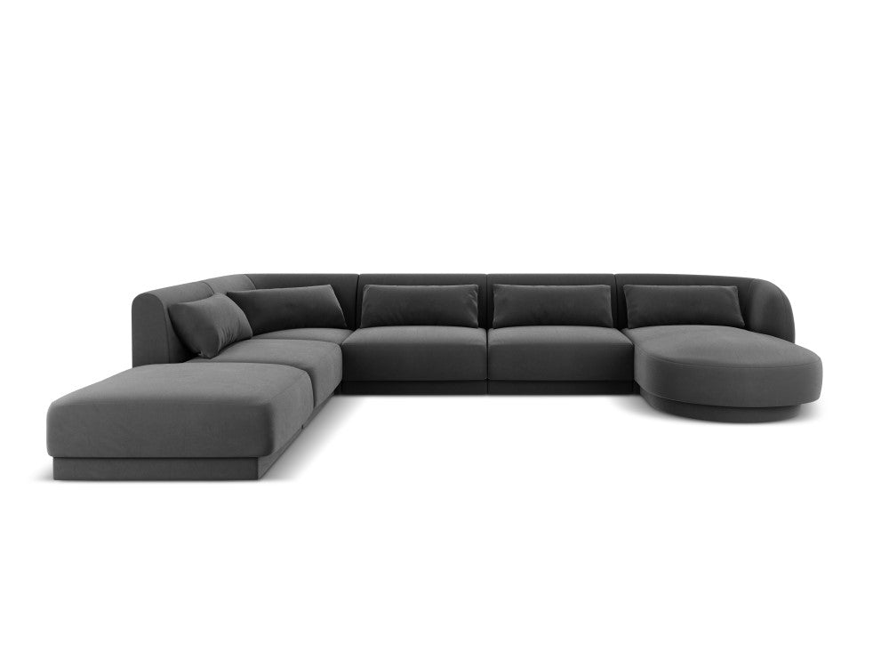 Velour venstre hjørnesofa Tulum 6seats