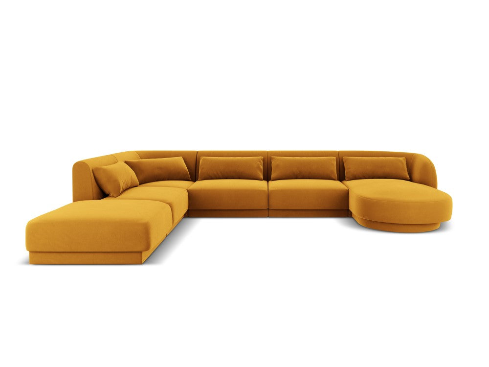 Velour venstre hjørnesofa Tulum 6seats