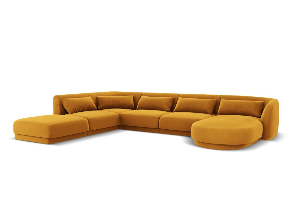 Velour venstre hjørnesofa Tulum 6seats