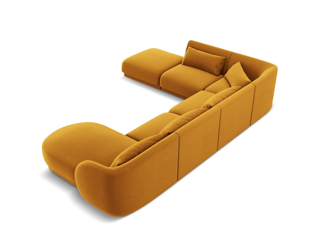 Velour venstre hjørnesofa Tulum 6seats
