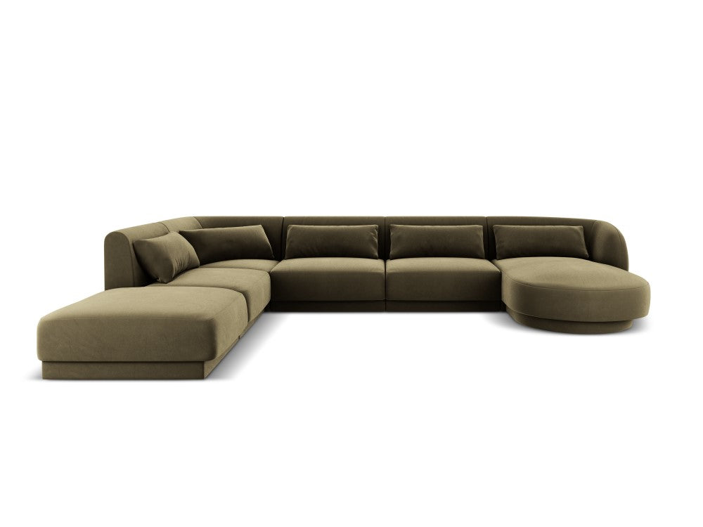 Velour venstre hjørnesofa Tulum 6seats