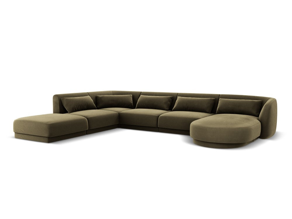 Velour venstre hjørnesofa Tulum 6seats