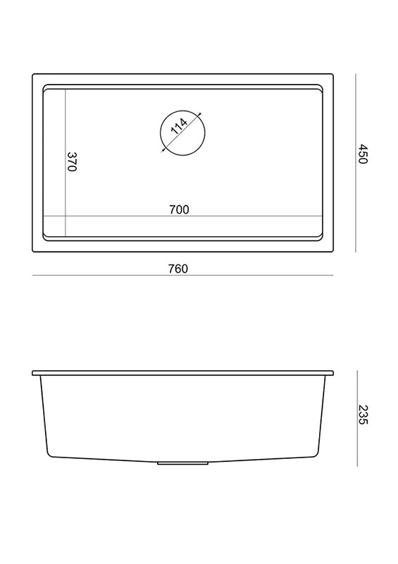 Logan 110 granitvask til nedfældning med kobber finish og 6 overflader