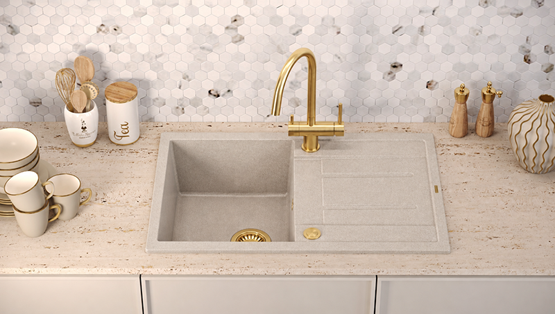 Quadron Morgan 111 Granitvask 78x50 cm – Pearl Beige - Limited Edition