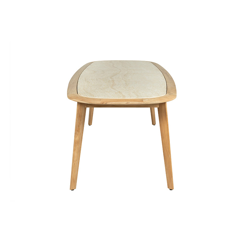 InOut Living Nara Spisebord 250 cm – Travertin-Look & FSC Teak