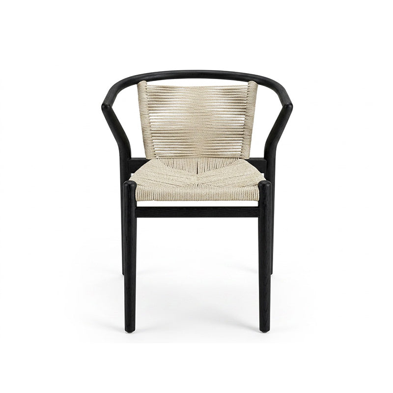 InOut Living Nara Dining Chair NA02 – Sort Olieret Eg & Flettet Reb