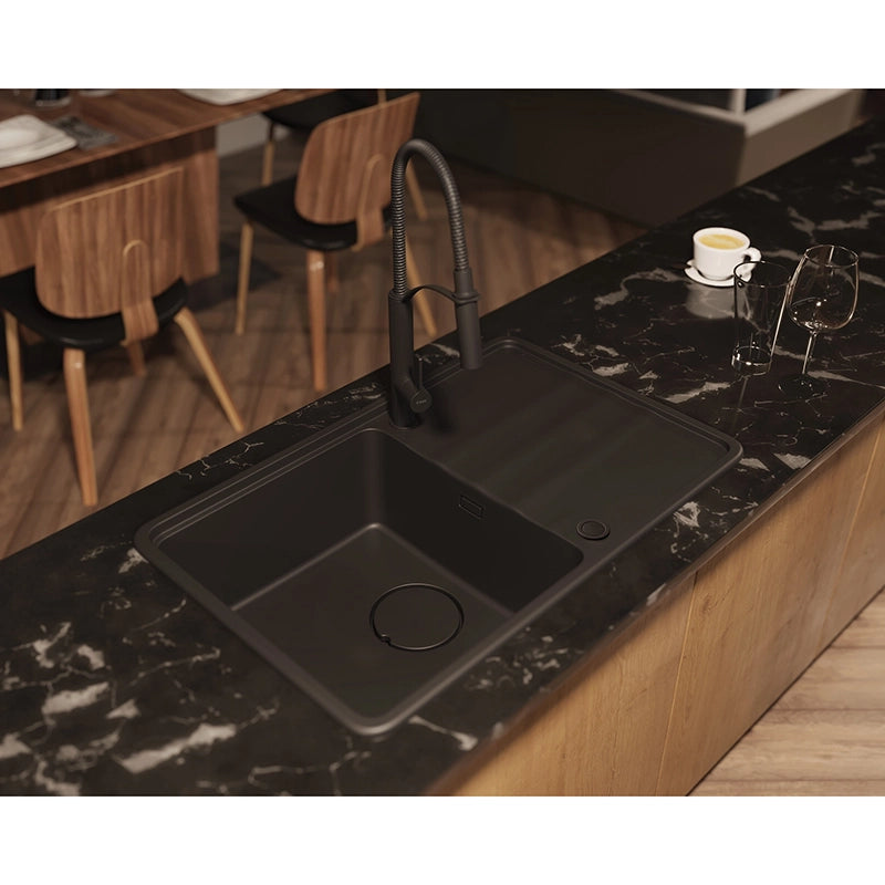 Momi Granit køkkenvask med bakke 78x50cm - Flere farver