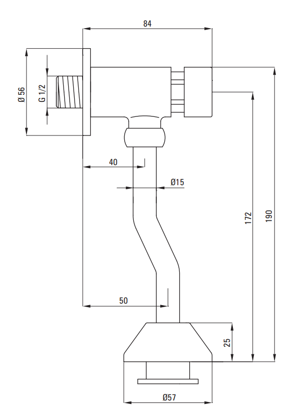 Urinal Press Ventil 1/2"