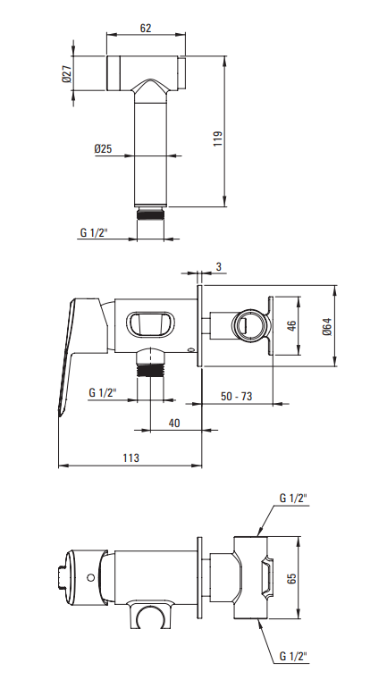 Arnika Bidet Armatur - Flere farver