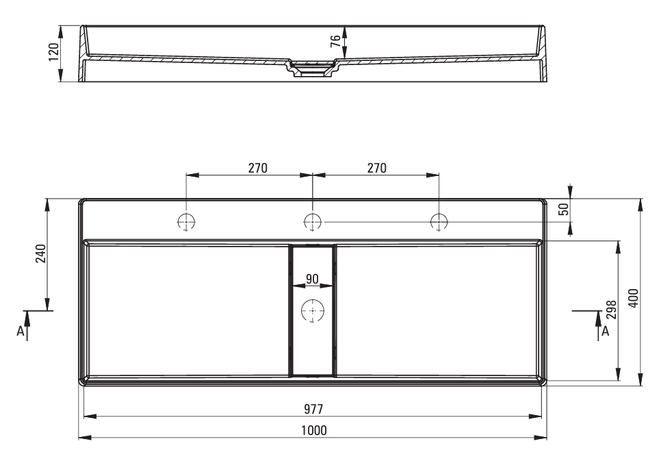 Blur Granit håndvask 100cm - flere farver