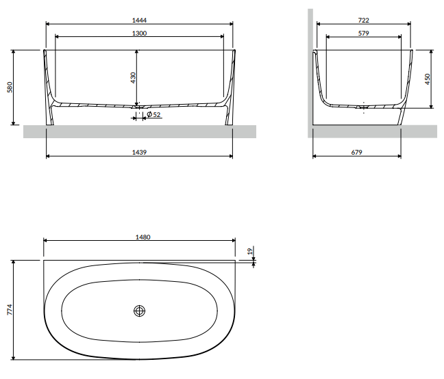 OMNIRES VALENCIA badekar 158x77 cm | Elegant & pladsbesparende - 2 farver