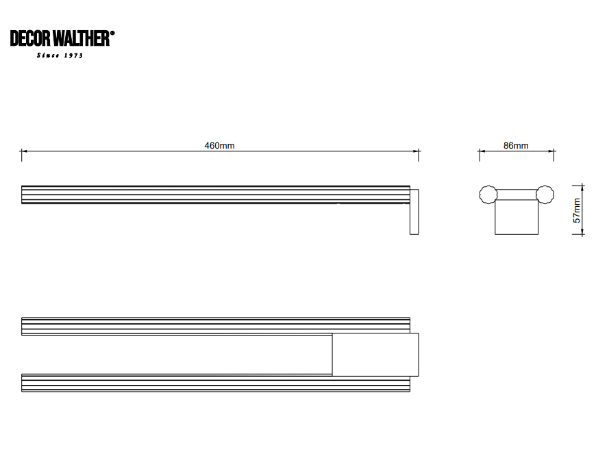 Decor Walther OF.LINE Dobbelt Håndklædeholder 46 cm – Designet af Sebastian Herkner