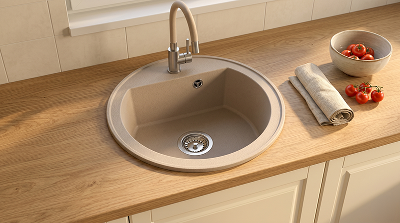 Homevello Digit R – Rund Granitvask i Stilrent Design