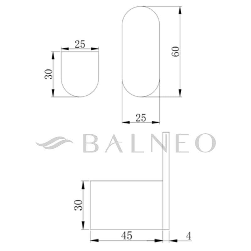 Balneo Qarx Model 1 – Minimalistisk håndklædekrog med rene linjer