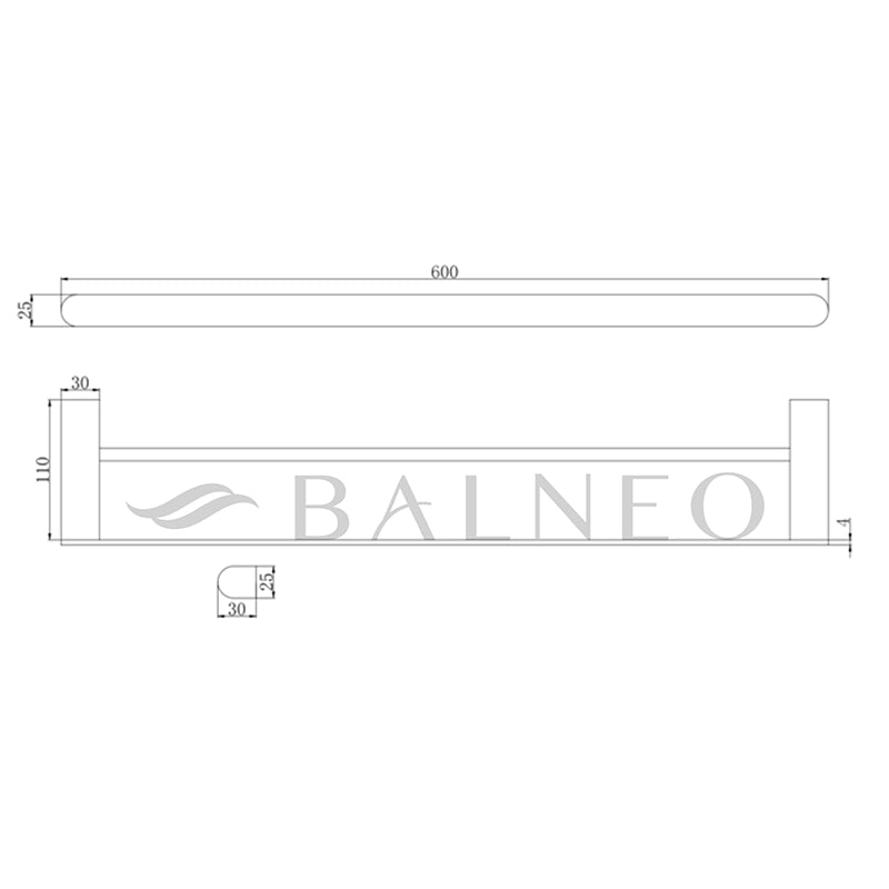 Balneo Qarx Model 3 – Minimalistisk dobbelt håndklædestang med karakter