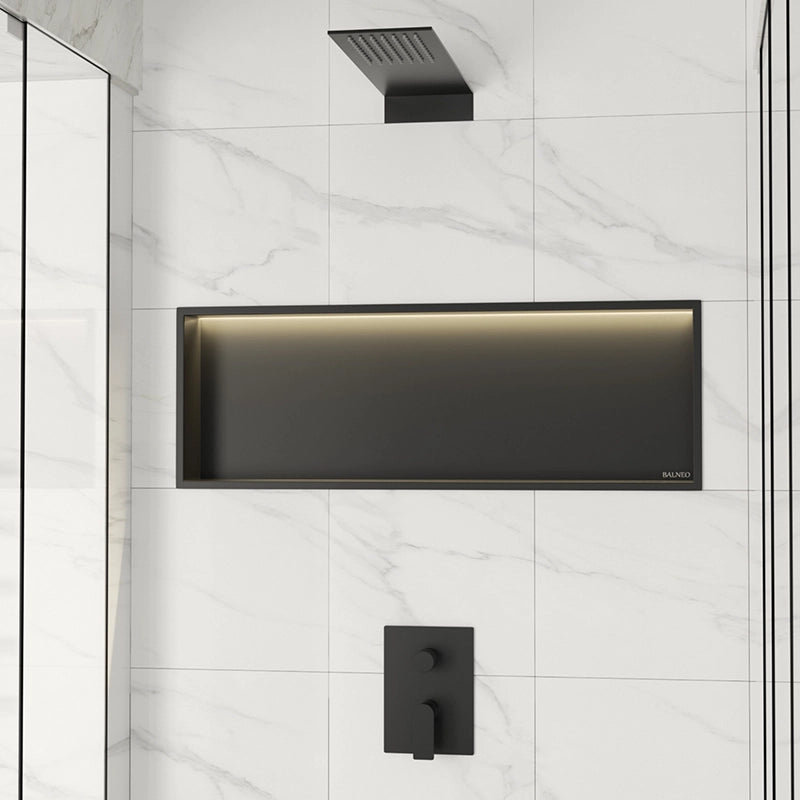 Balneo Wall-Box LED | Indbygningshylde 90x30 | Integreret Lys