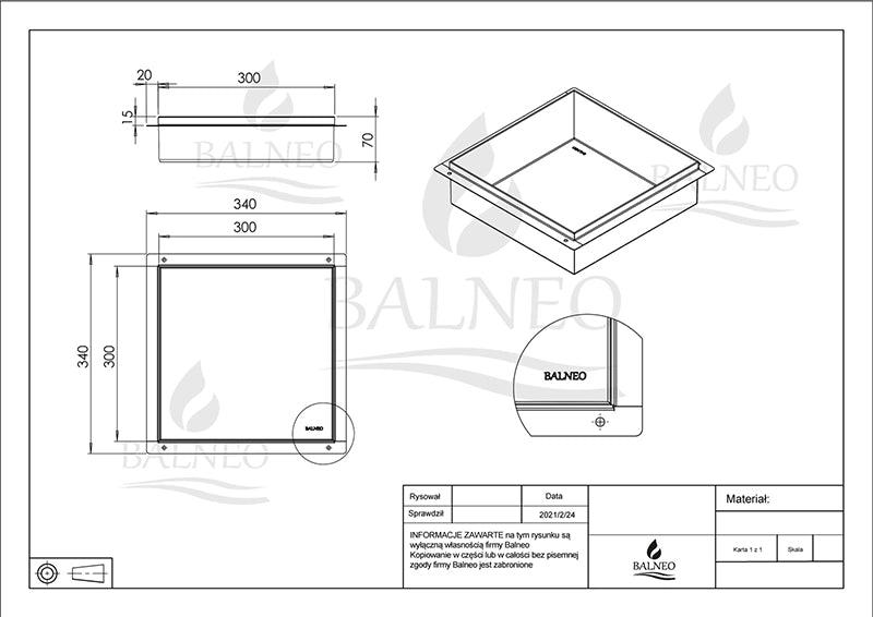 Balneo Wall-Box No Rim – Indbygningshylde uden kant (30x30x7 cm)