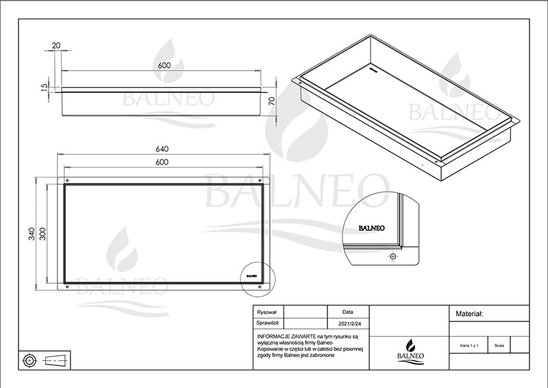 Balneo Wall-Box No Rim – Indbygningshylde uden kant (60x30x7 cm)