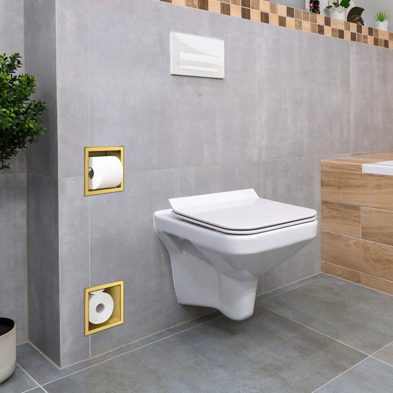 Balneo Wall-Box Paper 2 – Indbygget Toiletrulleholder med Opbevaring | 6 Farver