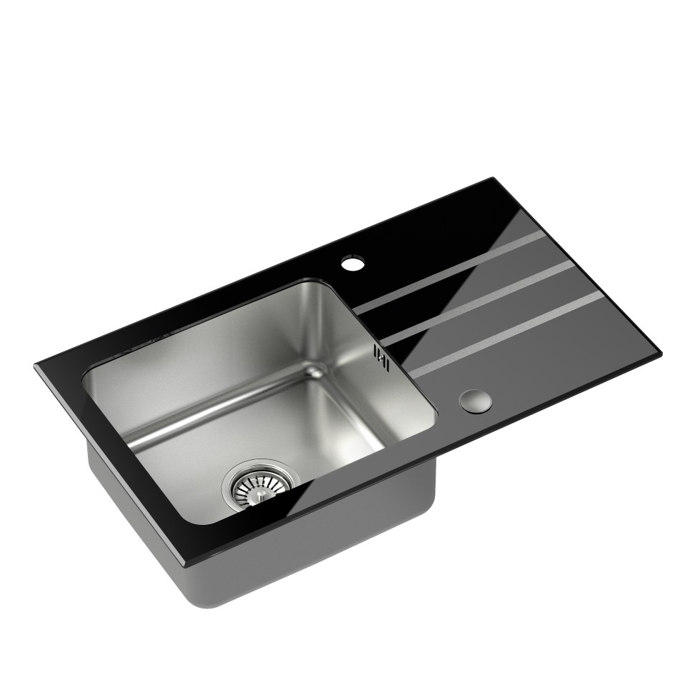 Køkkenvask Jack 111 Glas og Stål