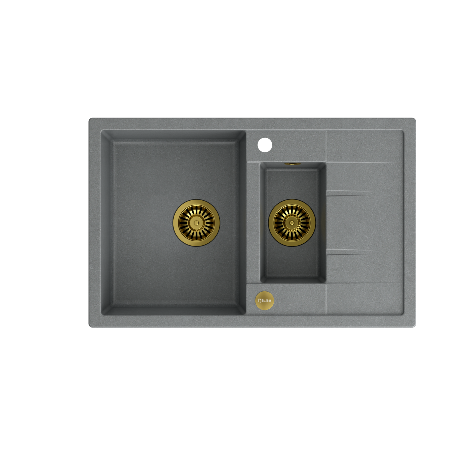 Køkkenvask Morgan 156 GranitQ og messing PVD