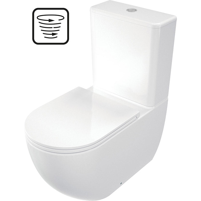 Deante Jasmin Gulvstående Toilet – Rimless m/Soft-Close Sæde, Hvid