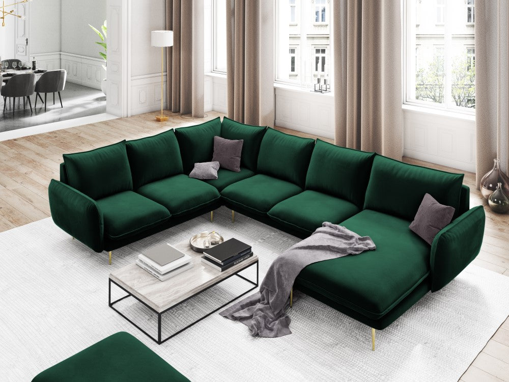 U-sofa Vienna i velour 7pers. venstre