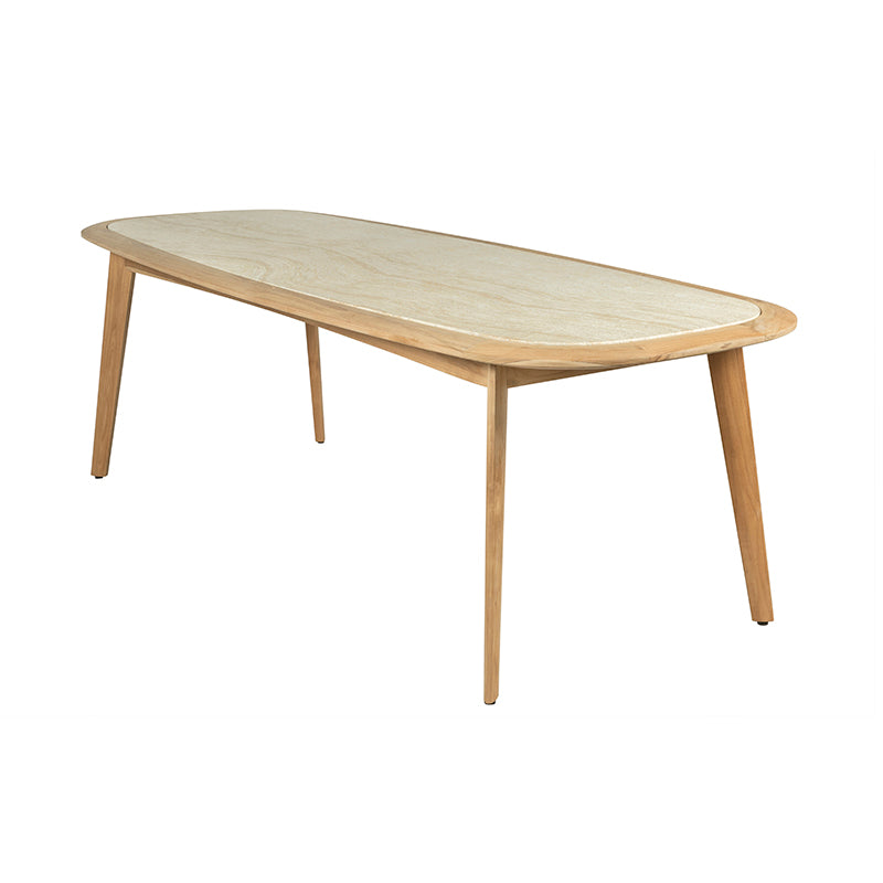 InOut Living Nara Spisebord 250 cm – Travertin-Look & FSC Teak