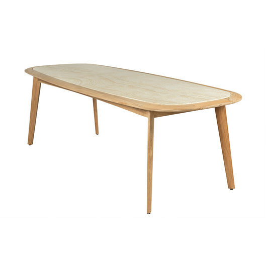 InOut Living Nara Spisebord 250 cm – Travertin-Look & FSC Teak