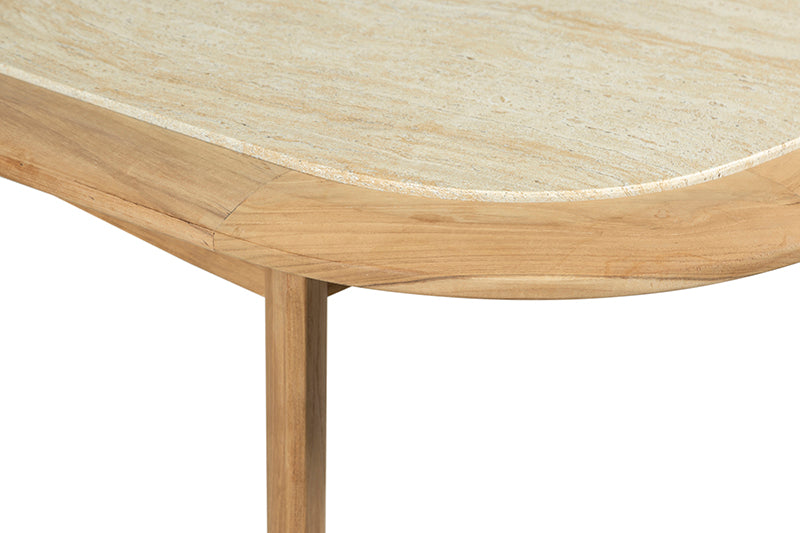InOut Living Nara Spisebord 250 cm – Travertin-Look & FSC Teak