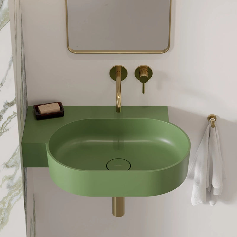 Ovo M+ Håndvask 64x44 cm Venstre | Top- & væghængt design - Flere farver