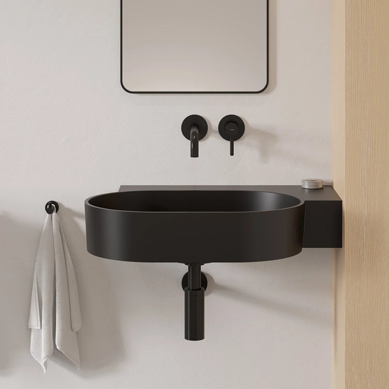 Ovo M+ Håndvask 64x44 cm Højre | Top- & væghængt design - Flere farver