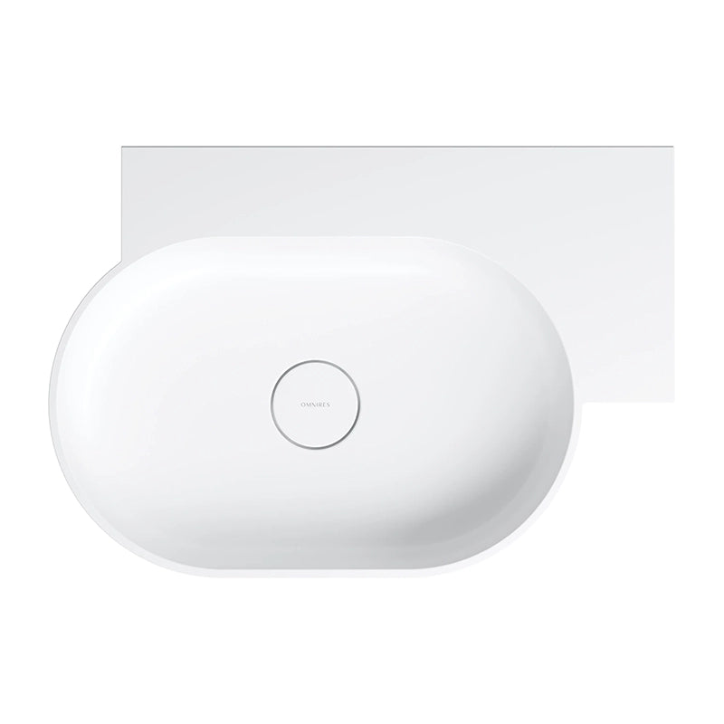 Ovo M+ Håndvask 64x44 cm Højre | Top- & væghængt design - Flere farver