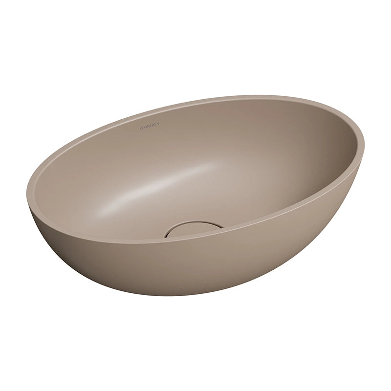 Omnires SHELL M+ Bordstående Håndvask 50x32 cm – Mat Dune Beige