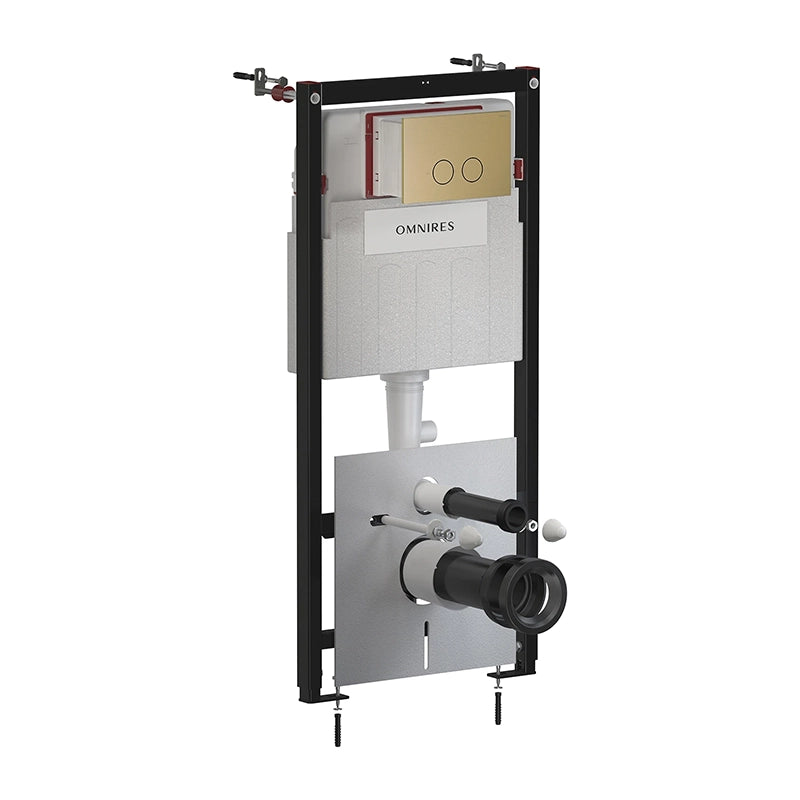 Omnires Eco Flush Set – Indbygningscisterne med Eksklusiv Steel-R45 Trykplade